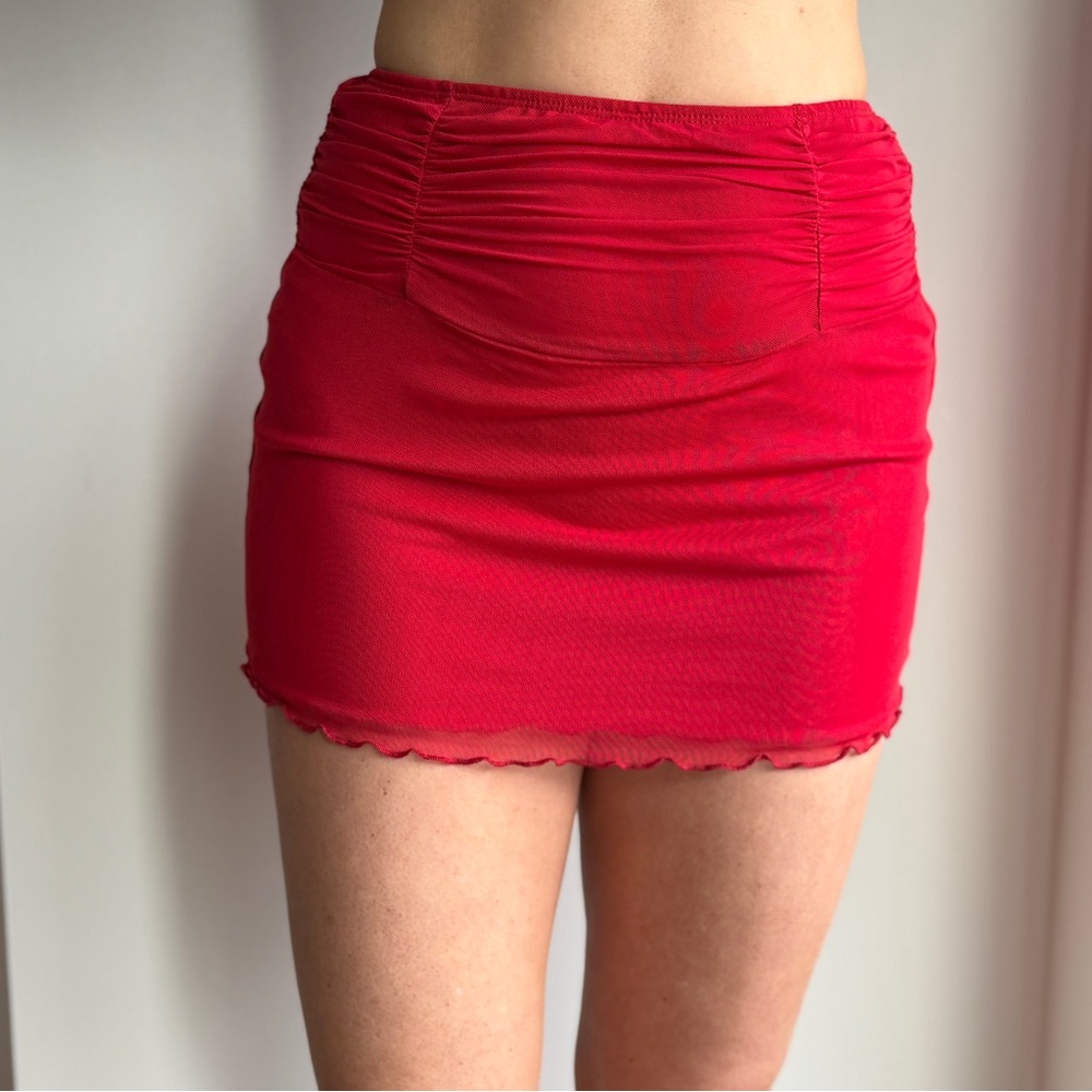 Princess Polly Hot Pink Ruched Mini Skirt